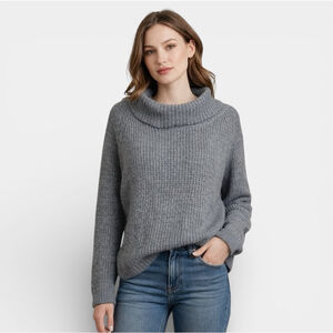 KIMCHI BLUE Loose Cable Knit Gray Cowlneck Sweater, Size M